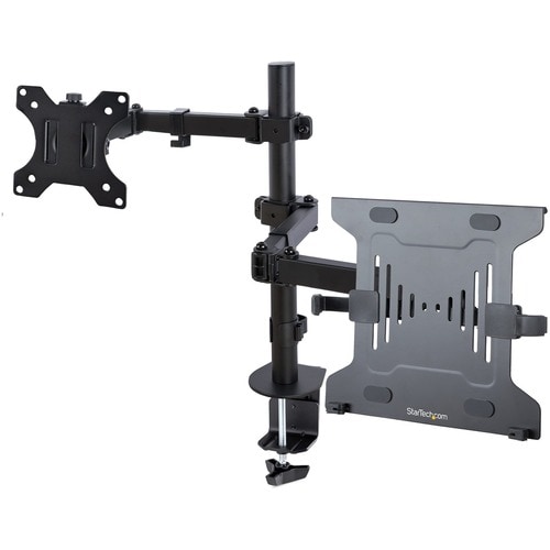 StarTech.com Monitor Arm with VESA Laptop Tray, For a Laptop & Single Display up to 32" (17.6lb/8kg), Adjustable Desk Lapt