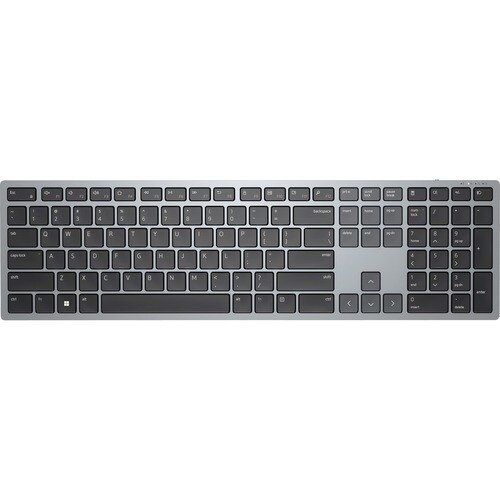 Dell KB700 Keyboard - Wireless Connectivity - English (US) - QWERTY Layout - Titanium Grey, Dark Grey - Scissors Keyswitch