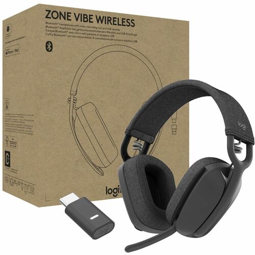 Logitech Zone Vibe Wireless Bluetooth® headphones with USB receiver and noise-canceling mic - Logitech Zone Vibe Wireless 