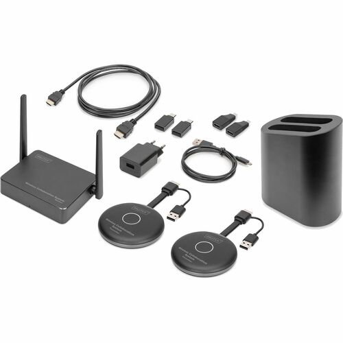 Digitus Click & Present Video Extender Transmitter/Receiver - Wired/Wireless - 50 m RangeNetwork (RJ-45) - 4 x USB - 2 x H