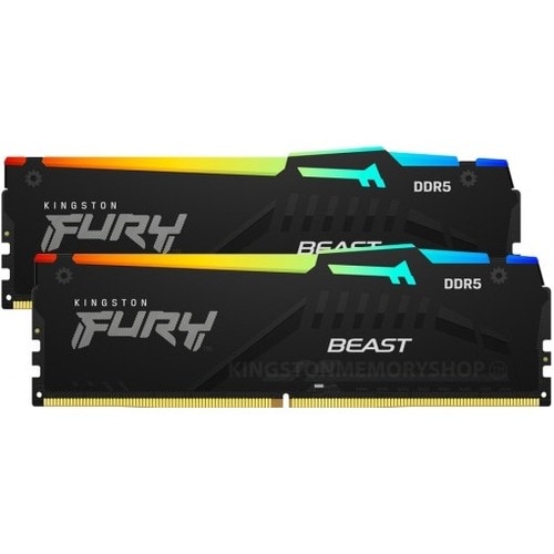Kingston FURY Beast RAM Module for Motherboard, Computer - 32 GB (2 x 16GB) - DDR5-6000/PC5-48000 DDR5 SDRAM - 6000 MHz Si