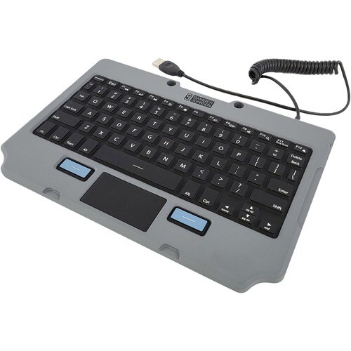 Gamber-Johnson Lite Rugged Keyboard - Cable Connectivity - USB 2.0 Interface - LED - TouchPad - English (UK) - QWERTY Layo