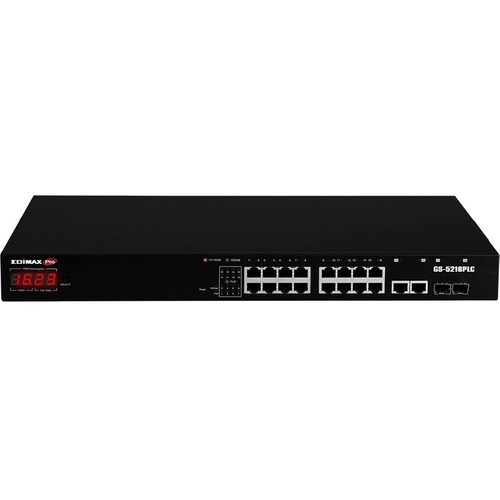 Switch Ethernet Edimax Web Smart GS-5216PLC 18 Porte Gestibile - Gigabit Ethernet - 10/100/1000Base-T, 1000Base-X - 3 Laye