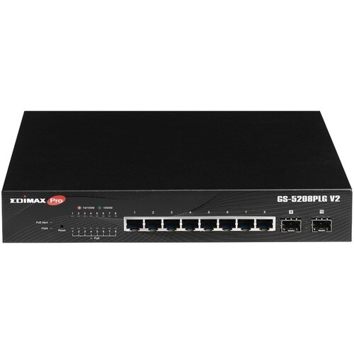Switch Ethernet Edimax Web Smart GS-5208PLG V2 8 Porte Gestibile - Gigabit Ethernet - 10/100/1000Base-T, 1000Base-X - 3 La