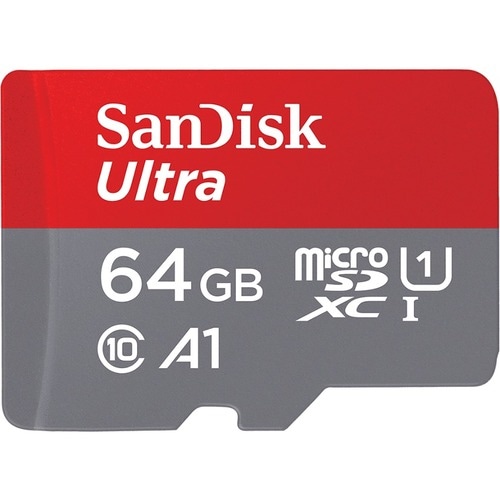 SanDisk Ultra 64 GB Class 10/UHS-I (U1) microSDXC - 1 Pack - 120 MB/s Read - 100 MB/s Write