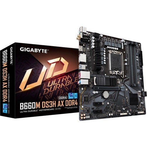 Gigabyte Ultra Durable B660M DS3H AX DDR4 Gaming Desktop Motherboard - Intel B660 Chipset - Socket LGA-1700 - Intel Optane