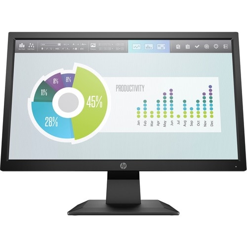 HP P204v 50.80 cm (20") Class HD+ LCD Monitor - 16:9 - 49.53 cm (19.50") Viewable - Twisted nematic (TN) - LED Backlight -