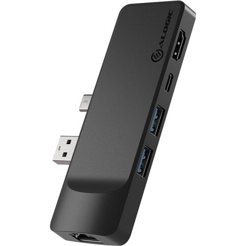 Alogic USB 3.0 Type A, USB 3.0 Type C Docking Station for Notebook/Keyboard/Mouse - Black - Portable - 1 Displays Supporte