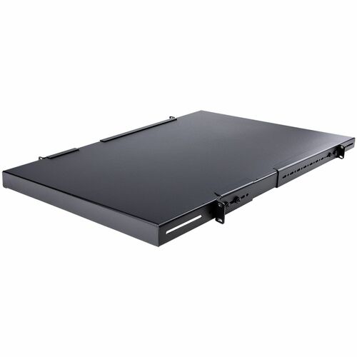StarTech.com 1U 4-Post 19.5 to 38in Adjustable Mounting Depth Rack Mount Shelf - Heavy Duty Fixed Rack Shelf - 330 lb / 15