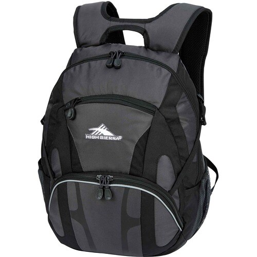 High Sierra Composite Carrying Case (Backpack) Headphone, Key, Beverage, Umbrella, Gear - Mercury, Black - Polyester Body 