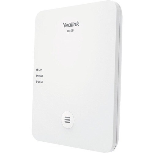 Yealink W80B IP DECT Phone Base Station - Pearl White - 300 m Range - 100 x Handset Supported - 100 Simultaneous Calls