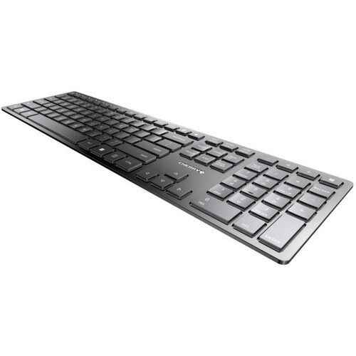 CHERRY KW 9100 SLIM Bluetooth, Wireless Keyboard - Full size, Black/Silver, Rechargeable, AES 128 Encryption