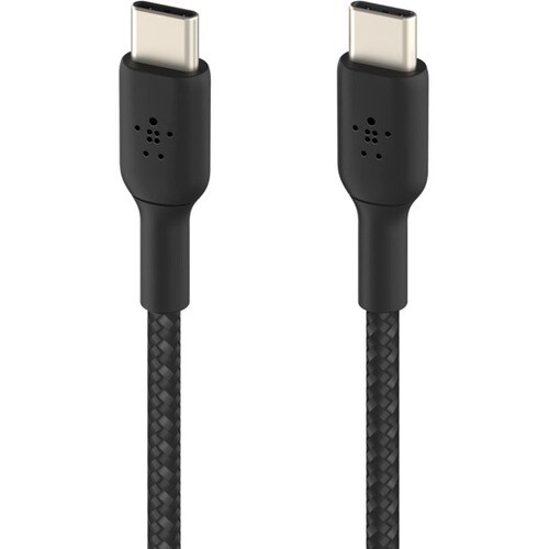 Belkin Braided USB-C to USB-C Cable (1m / 3.3ft, Black) - 1.01 m USB-C Data Transfer Cable for Smartphone, Tablet, Noteboo