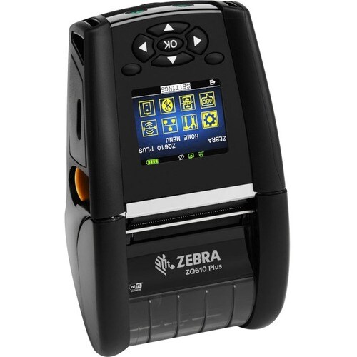 Zebra ZQ610 Plus Desktop, Industrial, Mobile Direct Thermal Printer - Monochrome - Label/Receipt Print - Bluetooth - Wirel
