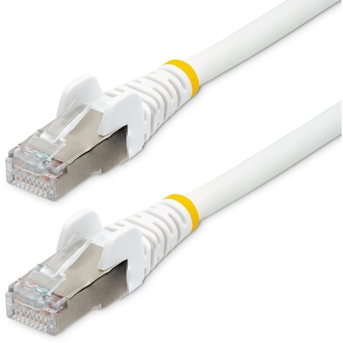 StarTech.com 2m CAT6a Ethernet Cable, White Low Smoke Zero Halogen (LSZH) 10 GbE 100W PoE S/FTP Snagless RJ-45 Network Pat