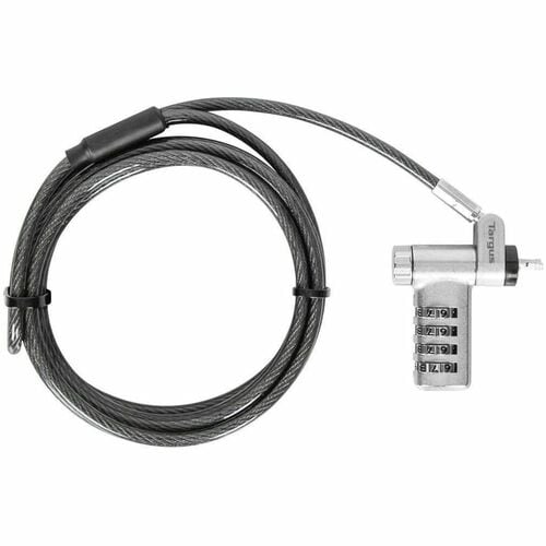 Targus DEFCON Ultimate Universal Resettable Combination Lock - 1.98 m Cable - Resettable - 4-digit - Patented T-bar/Combin