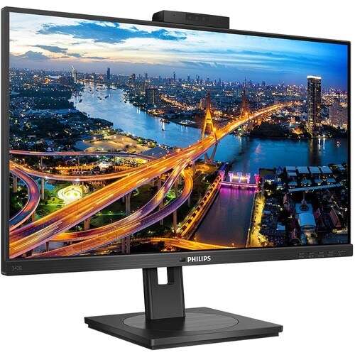 Philips 242B1H 24" Class Webcam Full HD LCD Monitor - 16:9 - Textured Black - 60.5 cm (23.8") Viewable - In-plane Switchin