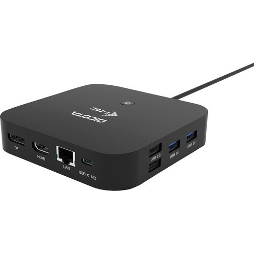 Dicota USB-Typ C Docking Station für Tablet, Notebook, Monitor - 100 W - Schwarz - Tragbar - 2 Unterstützte Displays - 5K,