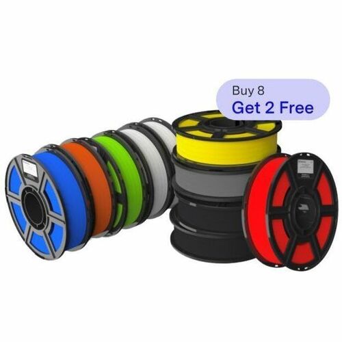 MakerBot Sketch PLA Filament 10 Pack (Buy 8, Get 2 Free) - Black, White, Orange, Red, Blue, Gray, Yellow, Green