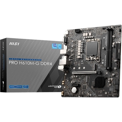 MSI H610M-G DDR4 Gaming Desktop Motherboard - Intel H610 Chipset - Socket LGA-1700 - Pentium Gold, Celeron, Core Processor