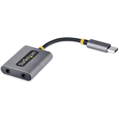 StarTech.com USB-C Headphone Splitter, USB Type C Dual Headset Adapter w/Mic Input, USB C to 3.5mm Audio Adapter/Earphone 