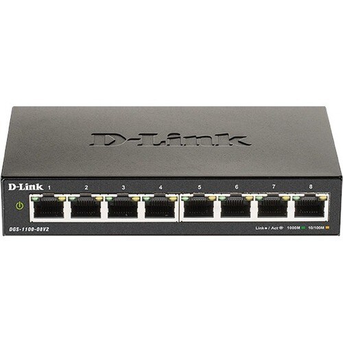 D-Link DGS-1100 DGS-1100-10MPV2 8 Ports Manageable Ethernet Switch - Gigabit Ethernet - 1000Base-T, 1000Base-X - 2 Layer S