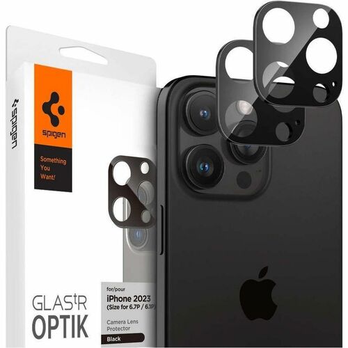 Spigen Glas.tR Optik Camera Lens Protector - Black - Tempered Glass - 2