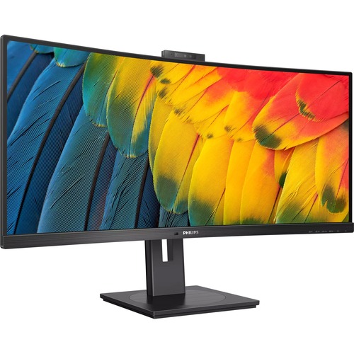 Philips 34B1U5600CH 34" Class Webcam UW-QHD Curved Screen LCD Monitor - 21:9 - Textured Black - 86.4 cm (34") Viewable - V