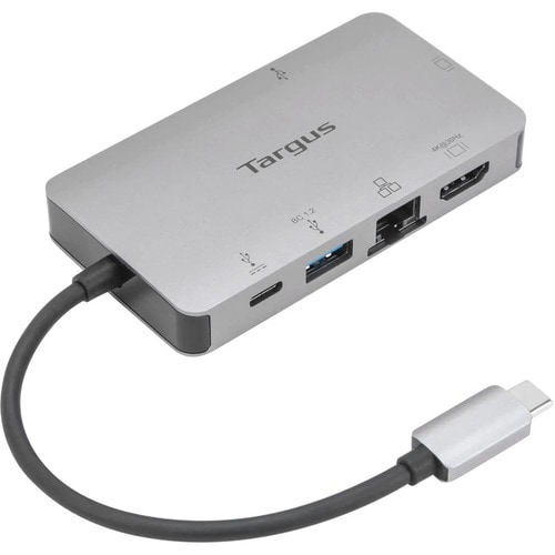 Targus DOCK419 USB 3.2 (Gen 1) Type C 扩展插口 用于 耳机, 闪盘, 鼠标, 键盘, 扬声器, 硬盘, 笔记本电脑, 显示器 - 100 W - 银 - 1 支持的显示器 - 4K, Full HD - 3