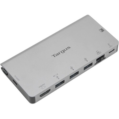 Targus DOCK414 C型 USB 扩展插口 用于 闪盘, 耳机, 鼠标, 键盘, 扬声器, 硬盘, 笔记本电脑, 显示器 - 内存卡阅读器 - SD, microSD - 100 W - 银 - 1 支持的显示器 - 4K - 384