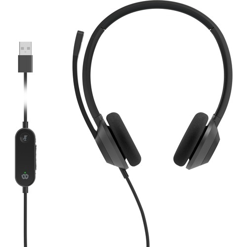 Cisco 322 Wired On-ear Stereo Headset - Carbon Black - Binaural - Supra-aural - 32 Ohm - 50 Hz to 18 kHz - 230 cm Cable - 