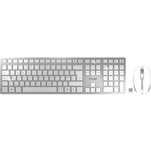 Clavier et souris CHERRY DW 9100 SLIM Durci - Français - USB Type A SX Sans fil Bluetooth/RF 4.0 2,40 GHz Clavier - Couleu