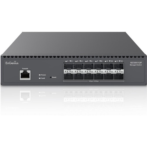 EnGenius Cloud Managed 12-Port 10 Gigabit SFP+ Half-Rack Aggregate Fiber Switch - Manageable - 10 Gigabit Ethernet - 10GBa