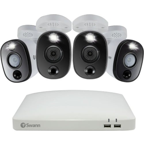 Swann 8 Megapixel 4 Channel Night Vision Wired Video Surveillance System 1 TB HDD - Digital Video Recorder, Camera - 3840 