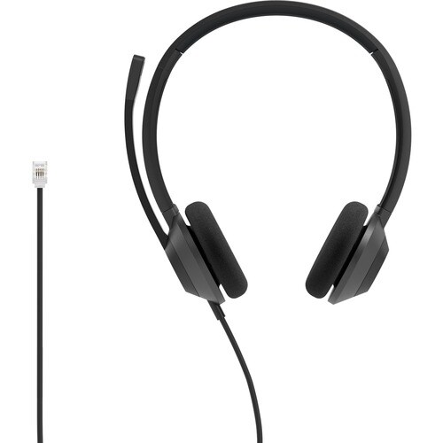 HEADSET 322 WIRED DUAL ON-EAR CARBON BLACK RJ9