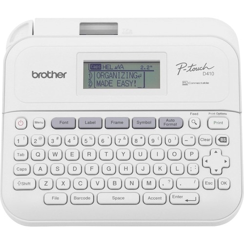 Impresora de etiqueta electrónica Brother P-touch PTD410 - 15 Fonts - Cinta - for Home, Oficina