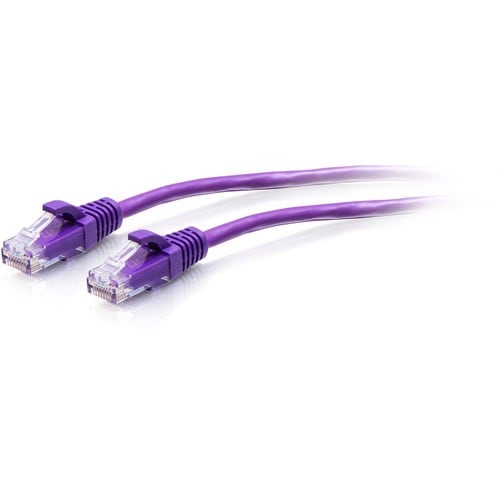 C2G 1ft Cat6a Snagless Unshielded (UTP) Slim Ethernet Patch Cable - Purple - 1 ft Category 6a Network Cable for Network De