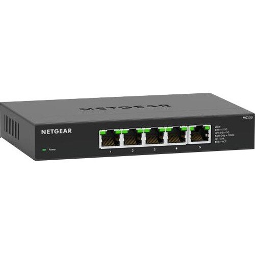 Netgear MS305 5 Ports Ethernet Switch - 2.5 Gigabit Ethernet - 2.5GBase-T - 2 Layer Supported - 9.24 W Power Consumption -