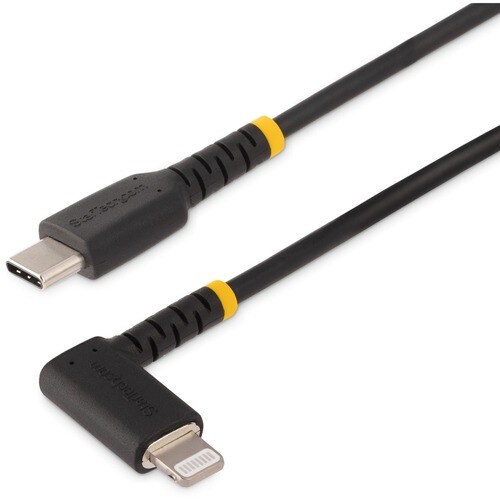 StarTech.com Cable de 1m USB-C a Lightning - Cable USB 2.0 a Lightning Acodado - Cable USB Tipo C a Lightning de Carga - M