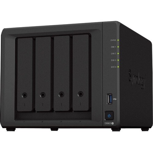 Synology DiskStation DS923+ 4 x Total Bays SAN/NAS Storage System - AMD Ryzen R1600 Dual-core (2 Core) 2.60 GHz - 4 GB RAM