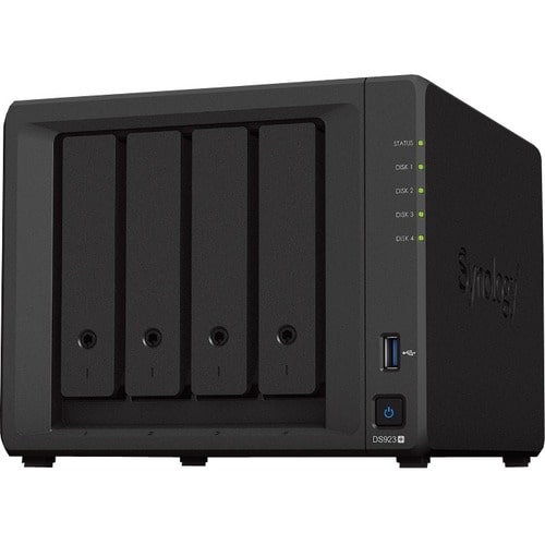 Synology DiskStation DS923+ 4 x Gesamtzahl Einschübe SAN/NAS-Speichersystem - AMD Ryzen R1600 Dual-Core 2,60 GHz - 4 GB RA