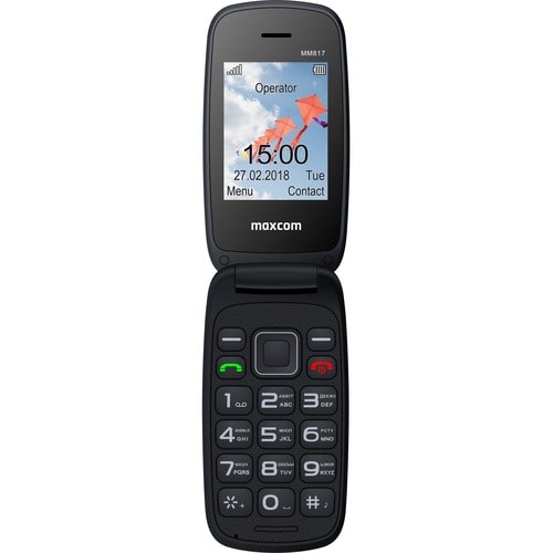 Telefono di funzione MaxCom MM817 - 2G - 6,1 cm (2,4") TFT 240 x 320 - Nero - Flip - 2 Supporto SIM - SIM-free - Rear Came