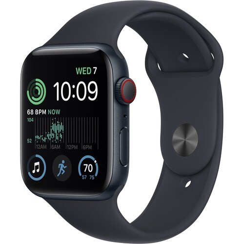 Apple Watch SE Smart Watch - 4.40 cm (1.73") Case Height - 3.80 cm (1.50") Case Width - Midnight Case Color - Midnight Ban