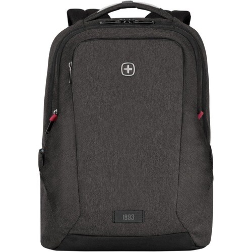 Wenger MX Professional Carrying Case (Backpack) for 10" to 16" Notebook - Heather Gray - Water Resistant Zipper - Polyeste