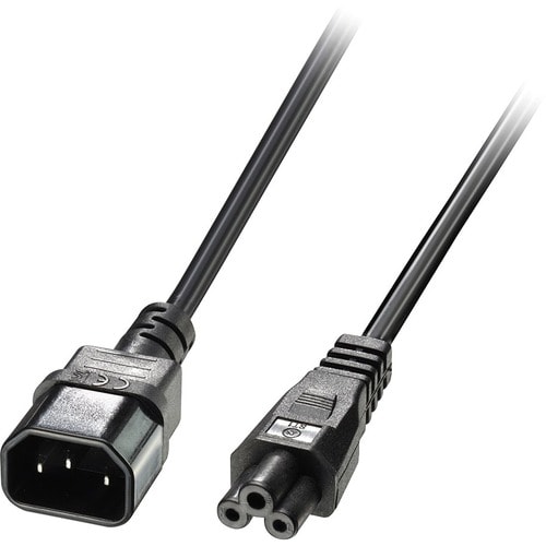 LINDY Verlängerungskabel - 2 m - für Notebook - IEC 60320 C14 / C5/Cloverleaf