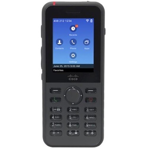 Cisco 8821 Handset - Black - Cordless - Wi-Fi, Bluetooth - 6.1 cm (2.4") Screen Size - USB - Headphone - 11.50 Hour Batter