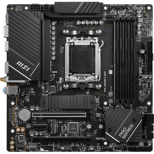 MSI Pro B650M-A WIFI Gaming Desktop Motherboard - AMD B650 Chipset - Socket AM5 - Micro ATX - Ryzen 7 Processor Supported 