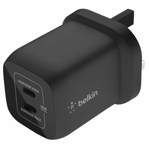 Belkin BOOST↑CHARGE PRO 65 W AC Adapter - Universal Adapter - For MacBook, iPhone, MacBook Pro - Black