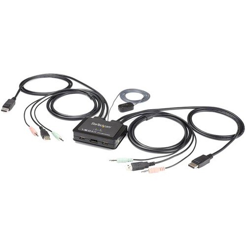 StarTech.com KVM Switchbox - 2 Computer(s) - 3840 x 2160 - 4 x USB - 3 x DisplayPort - Desktop