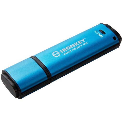 IronKey Vault Privacy 50 Series 128GB USB 3.2 (Gen 1) Type C Flash Drive - 128 GB - USB 3.2 (Gen 1) Type C - 250 MB/s Read